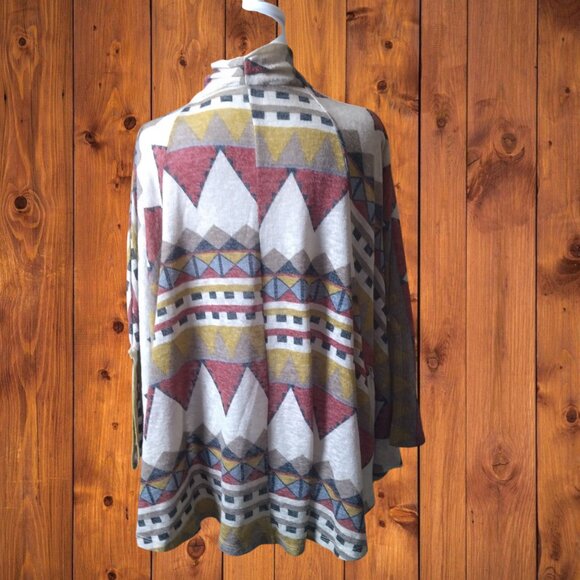 Freeway Women’s XL Aztec Southwestern Open Front Kimono Cardigan Sweater USA - Picture 8 of 8